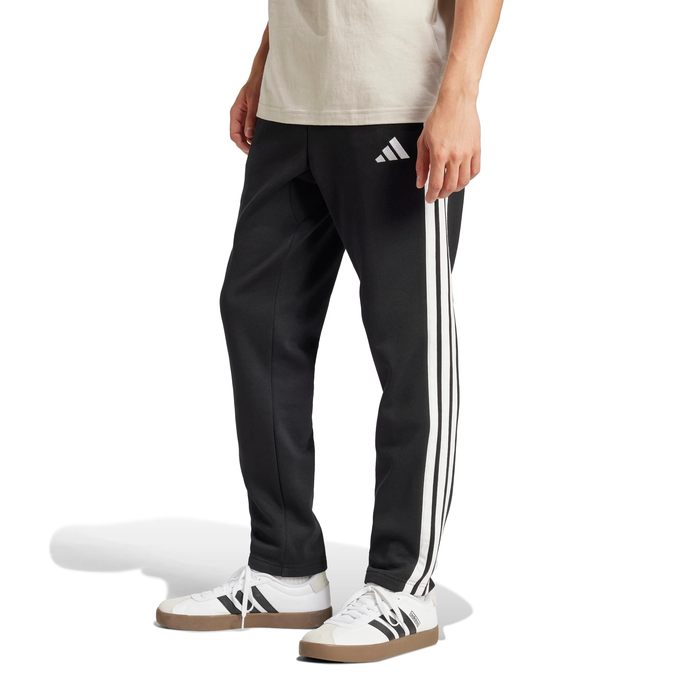 adidas Essentials 3-Stripes Mens Open Hem Fleece Pants