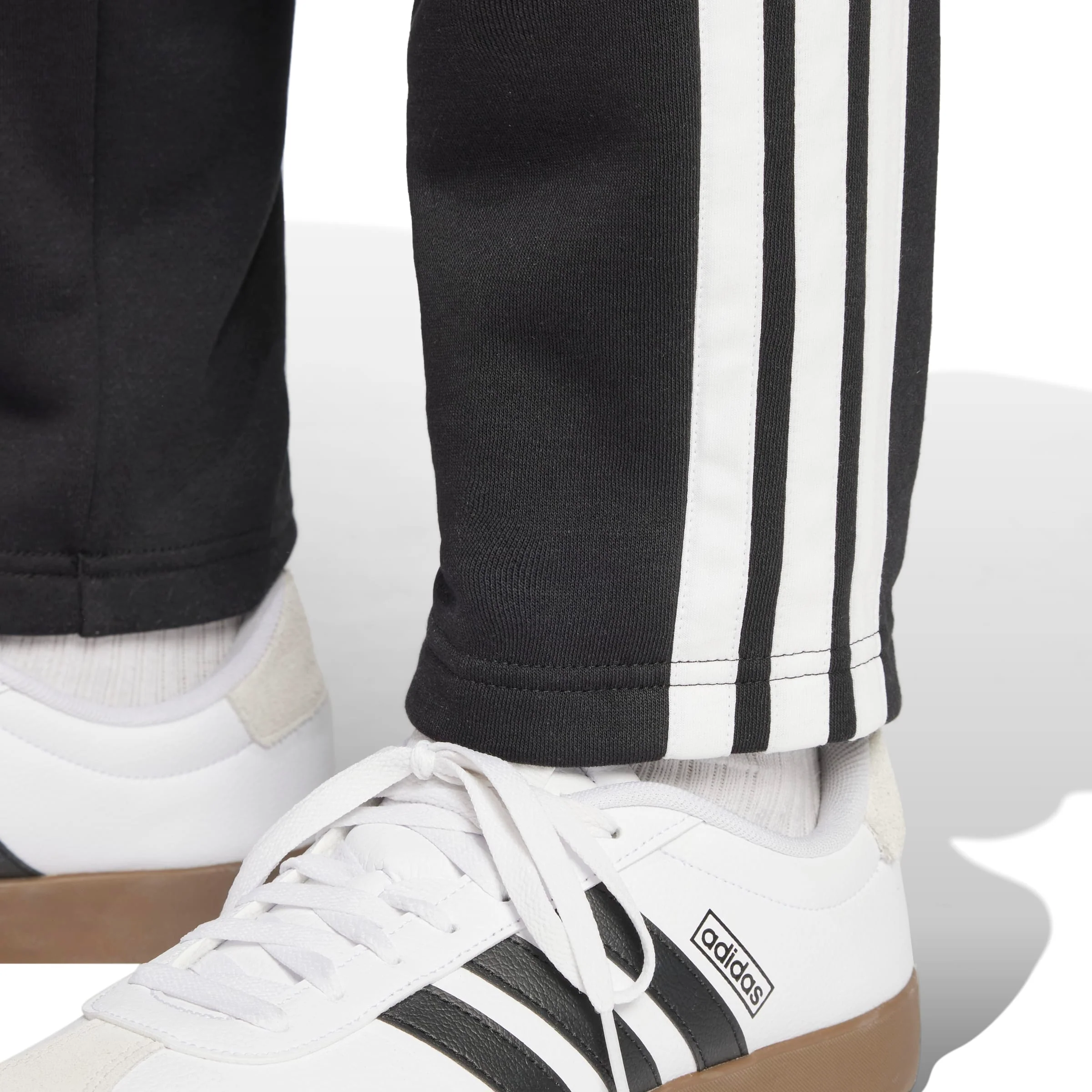 adidas Essentials 3-Stripes Mens Open Hem Fleece Pants - Image 4