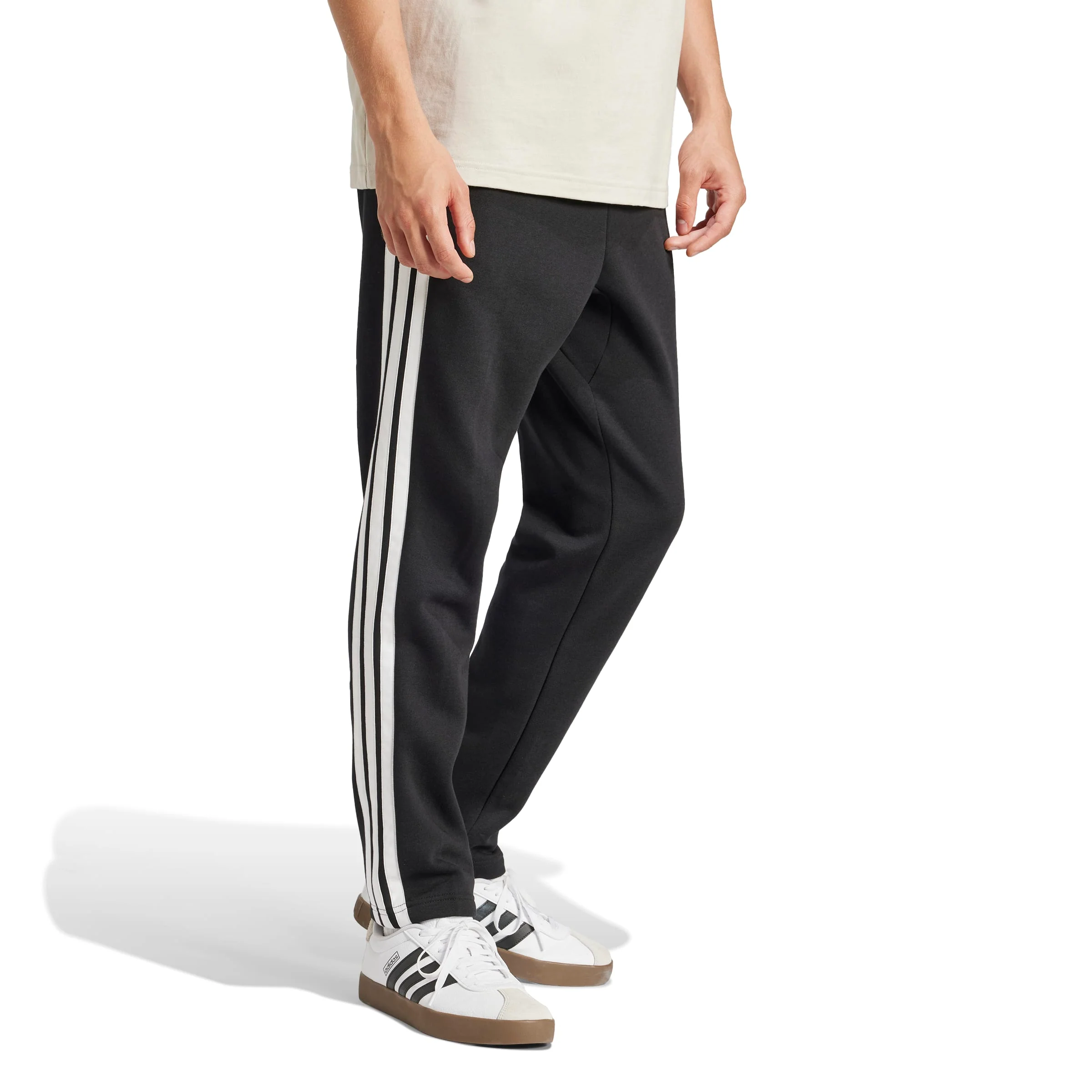 adidas Essentials 3-Stripes Mens Open Hem Fleece Pants - Image 5