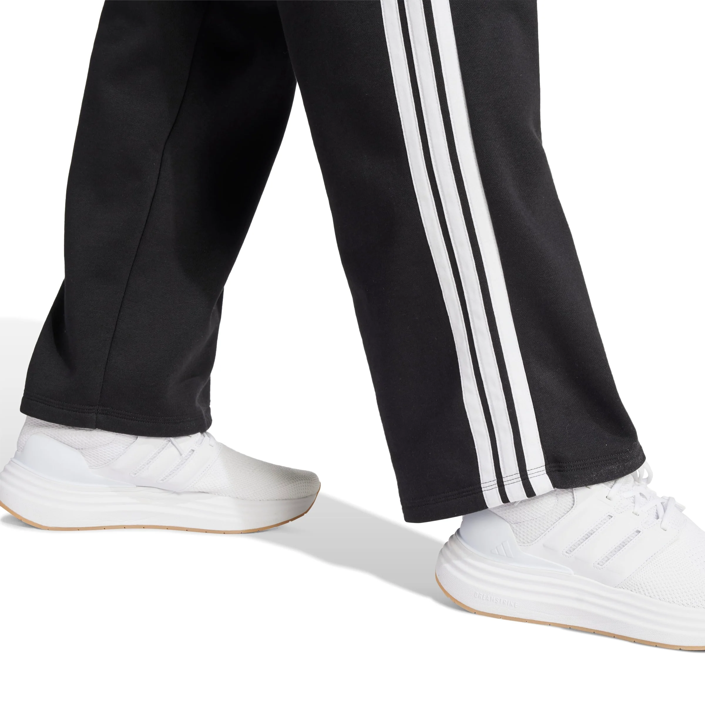 adidas Essentials 3-Stripes Womens Open Hem Fleece Pants - Image 6