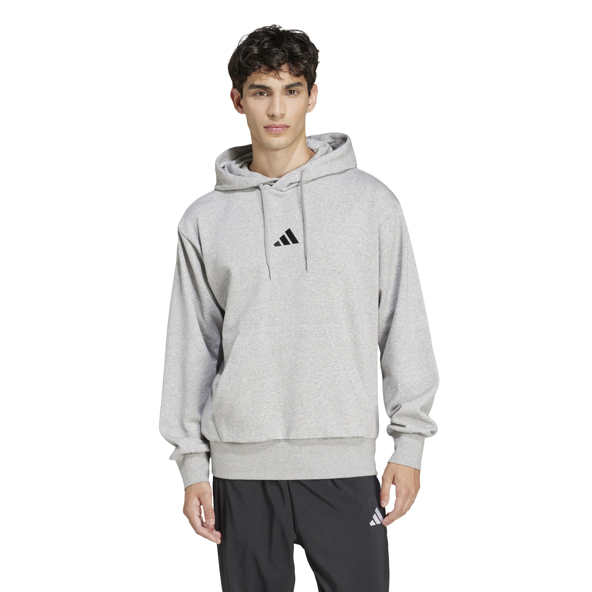 adidas Essentials Feel Cozy Mens Fleece Hoodie