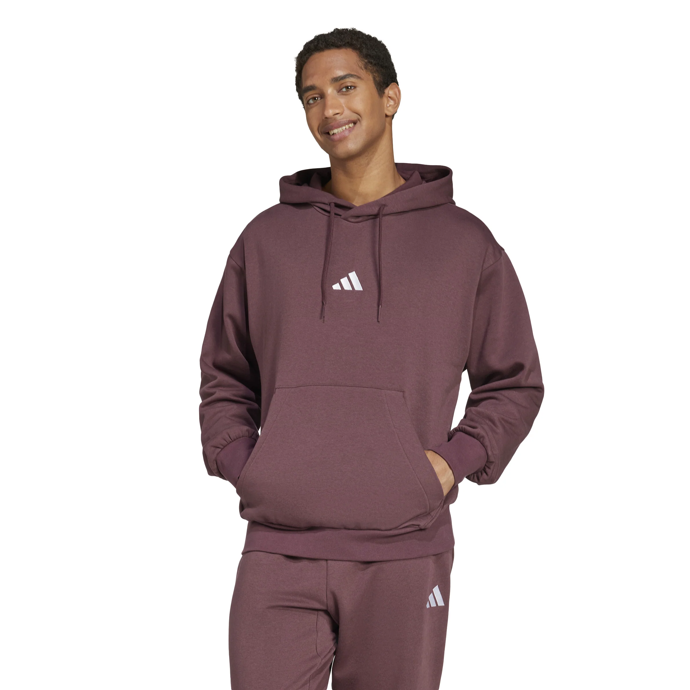 adidas Essentials Feel Cozy Mens Fleece Hoodie