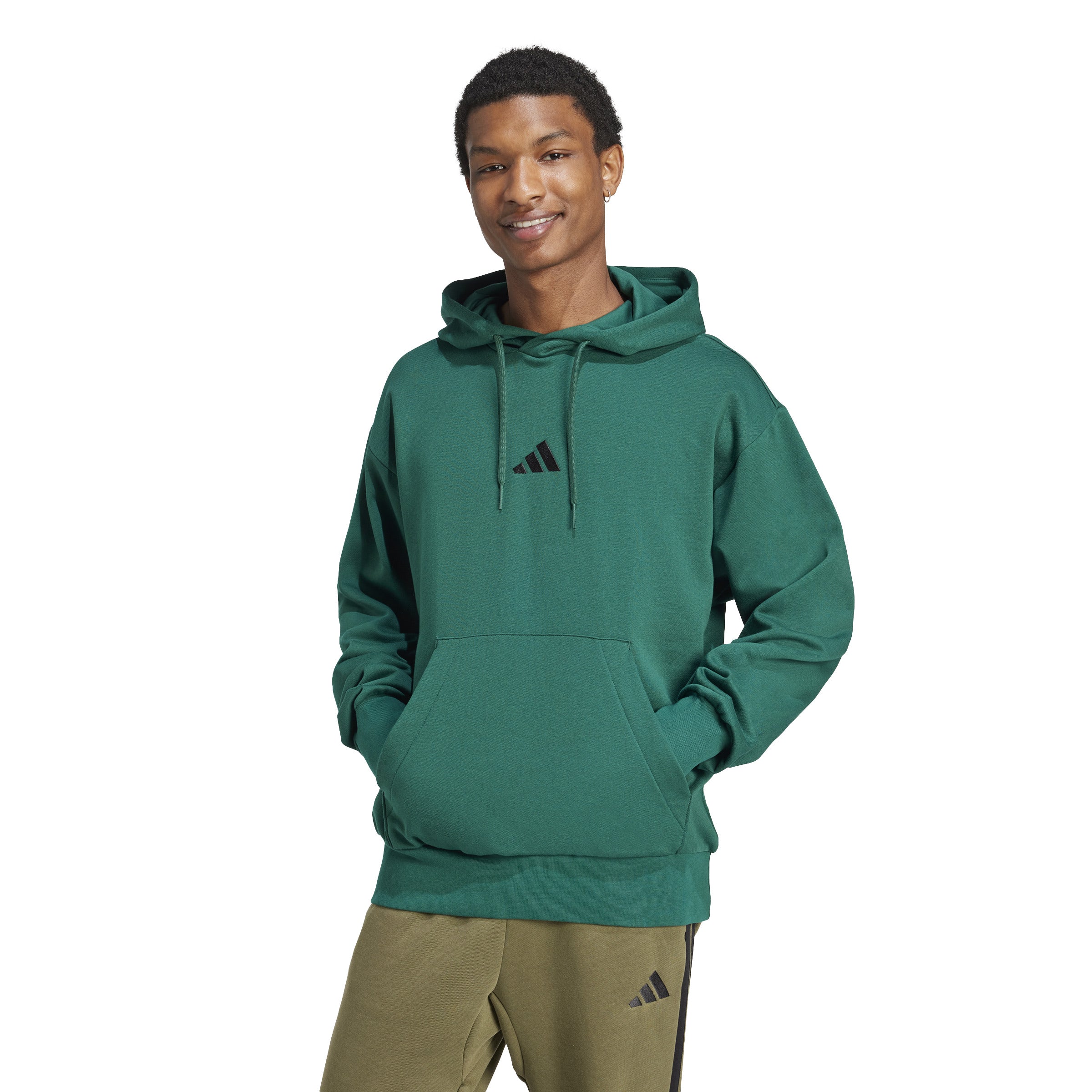adidas Essentials Feel Cozy Mens Fleece Hoodie