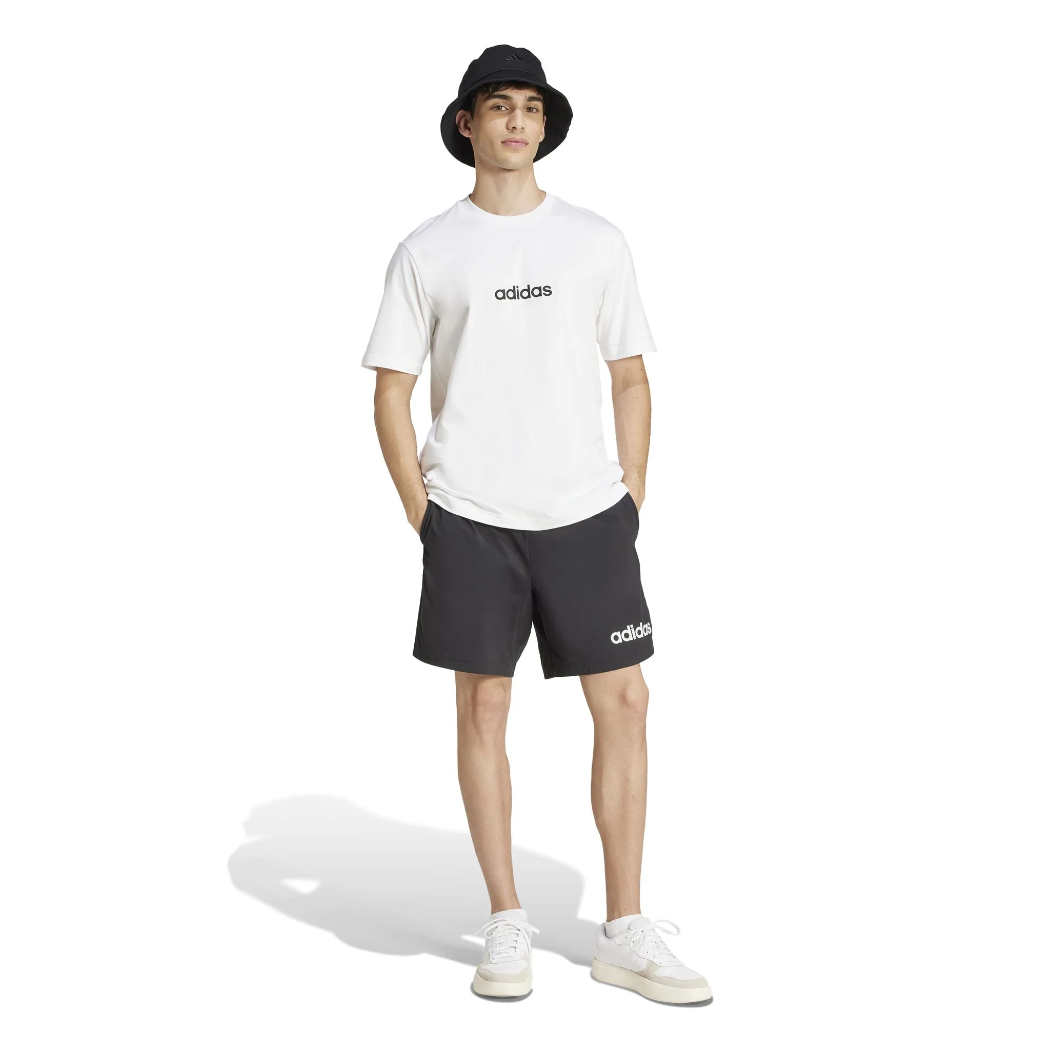 adidas Essentials Linear Single Mens Jersey Tee - Image 3