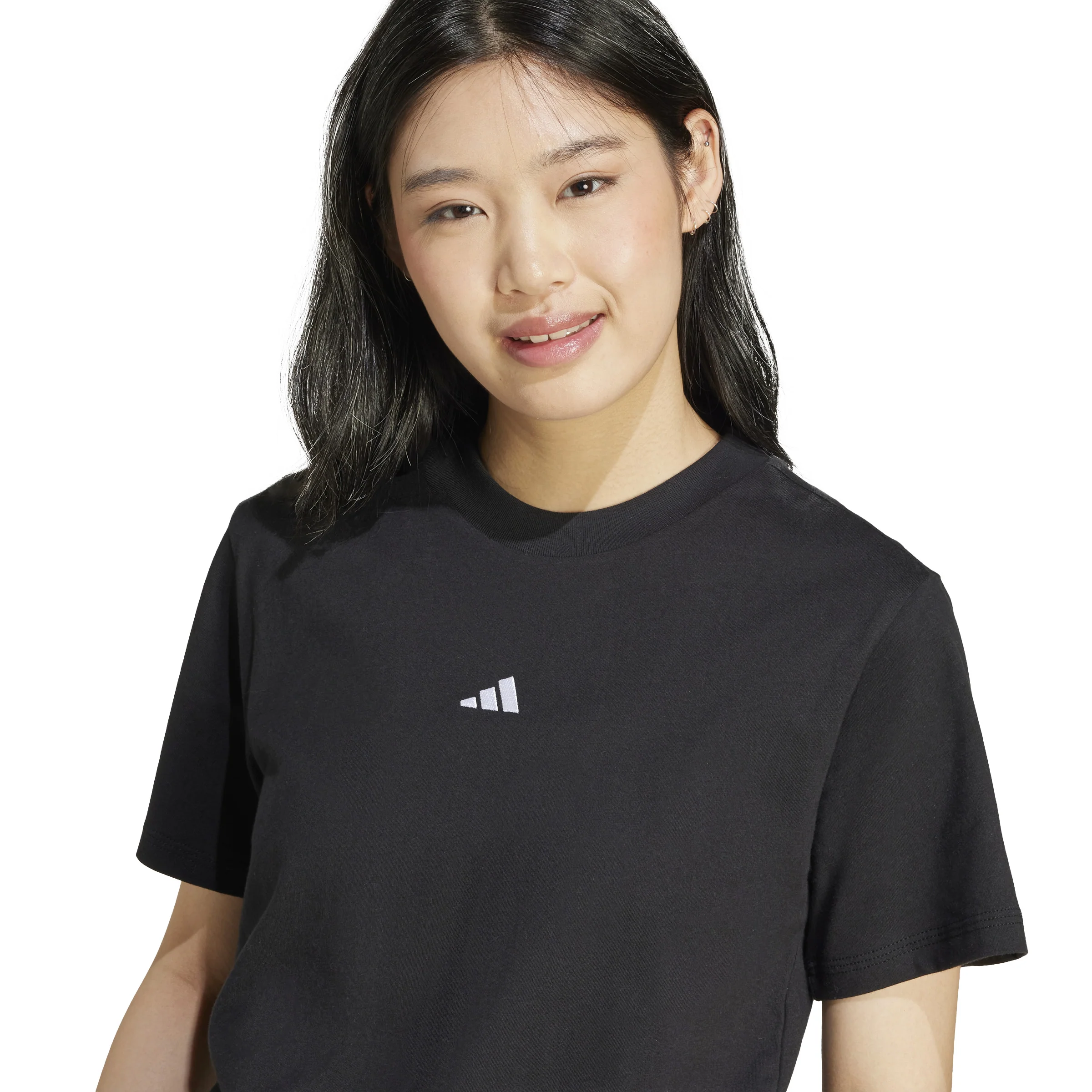 adidas Essentials Small Logo Cotton Womens Tee - Image 5