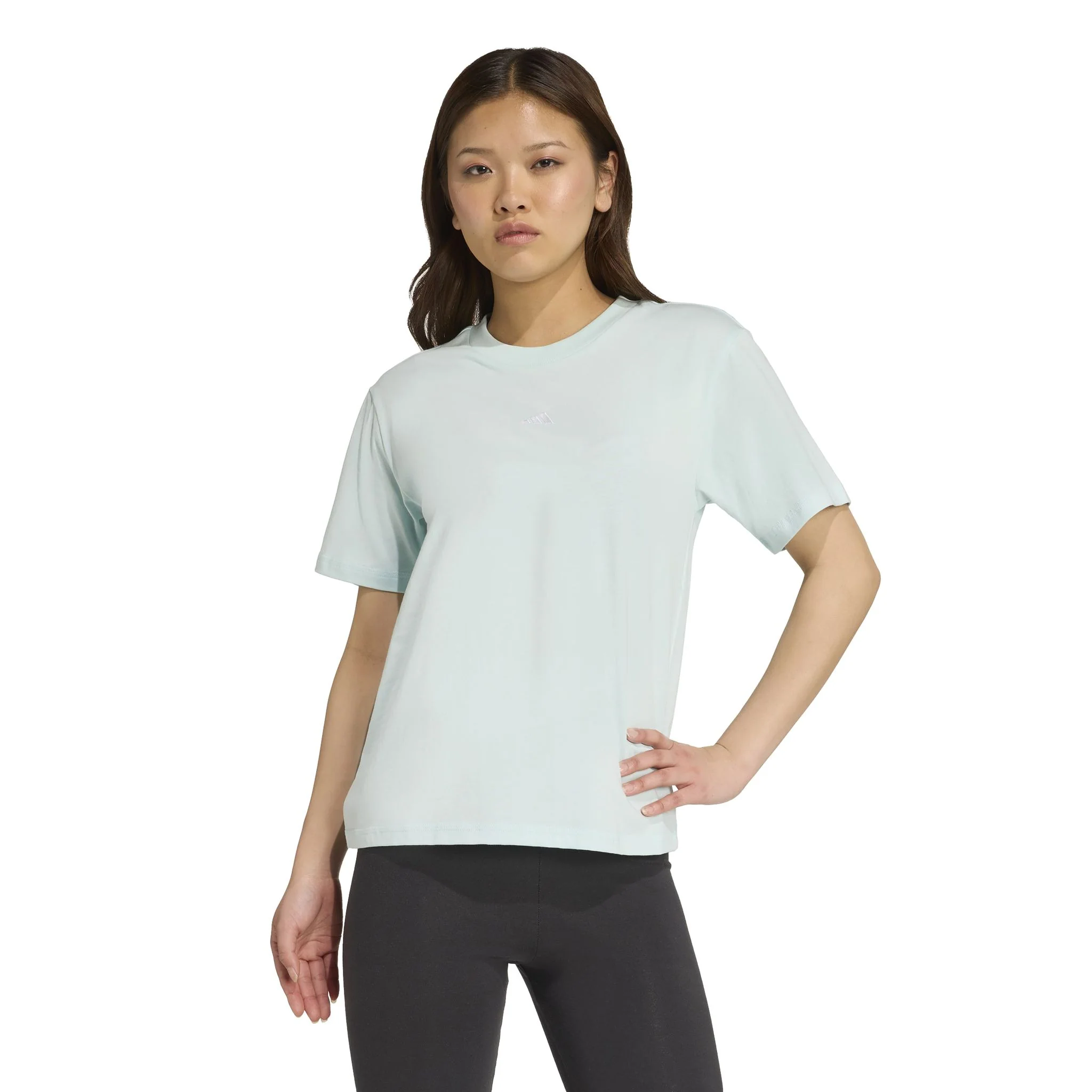 adidas Essentials Small Logo Cotton Womens Tee - Image 2