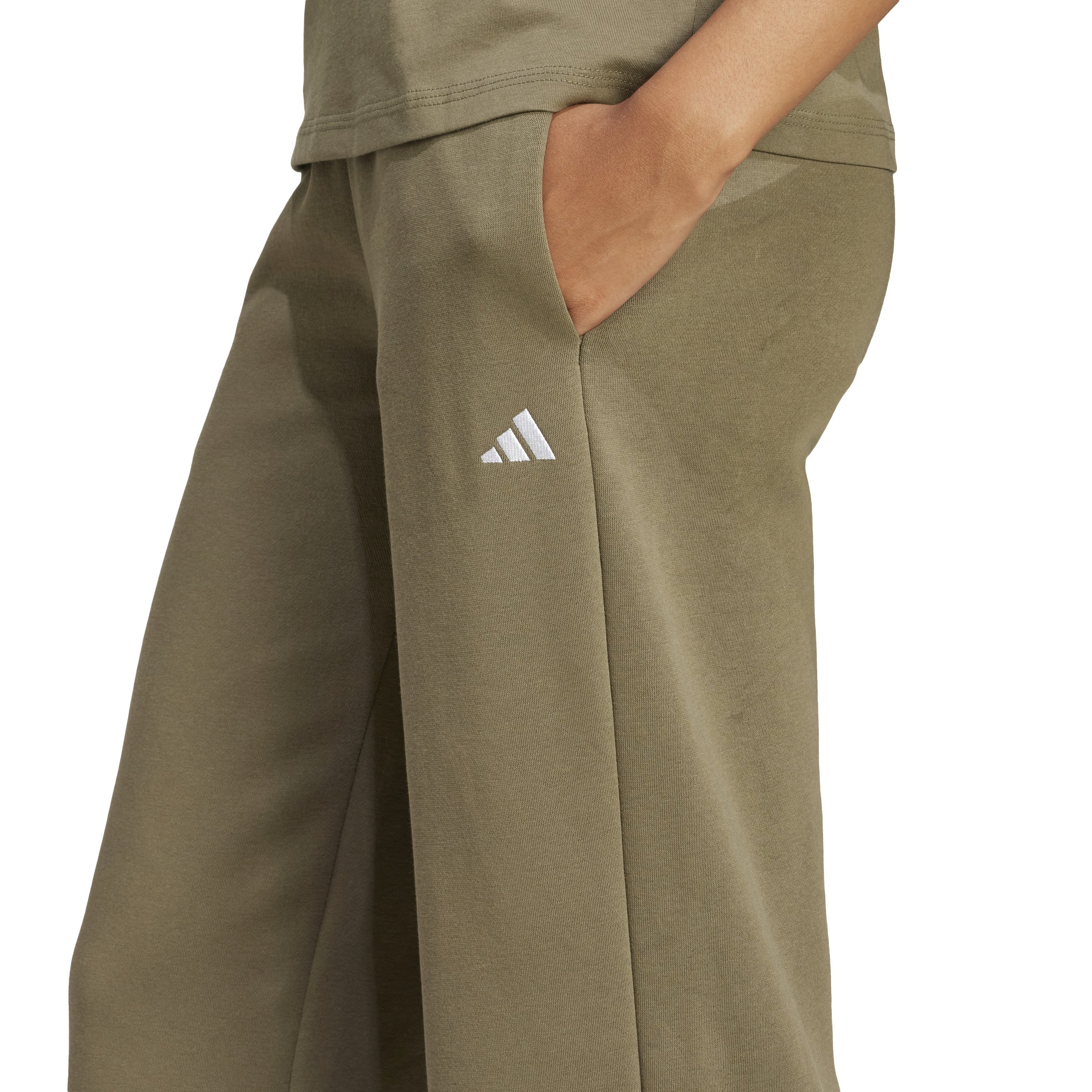 adidas Essentials Small Logo Feel Cozy Open-Hem Womens Joggers - Image 6