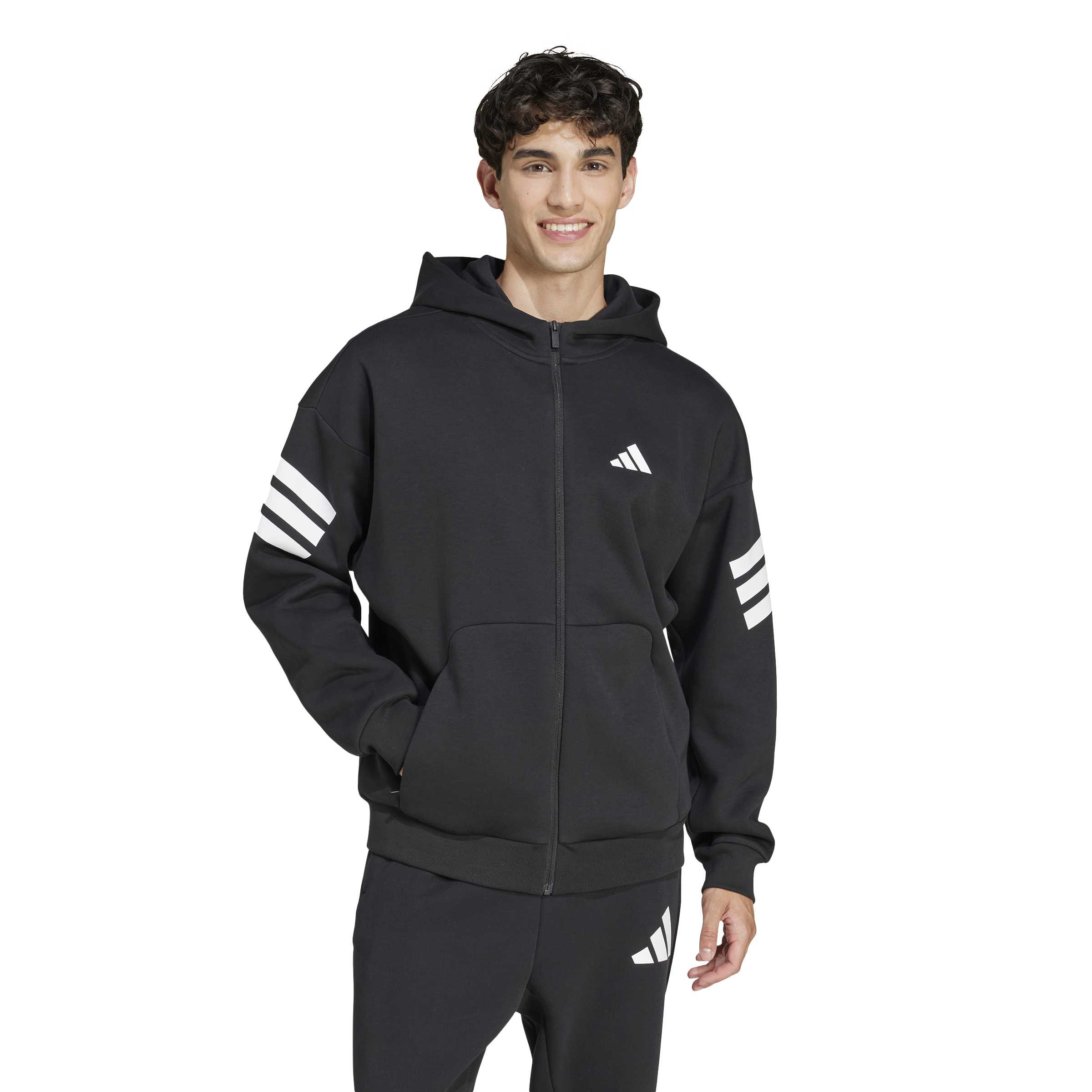 adidas Future Icons 3-Stripes Mens Full Zip Hoodie