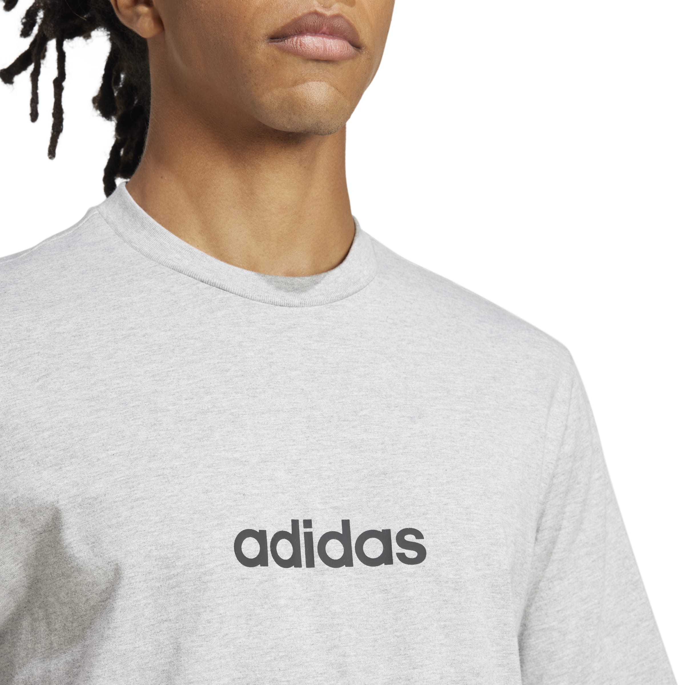 adidas Essentials Linear Embroidered Logo Mens Tee - Image 4