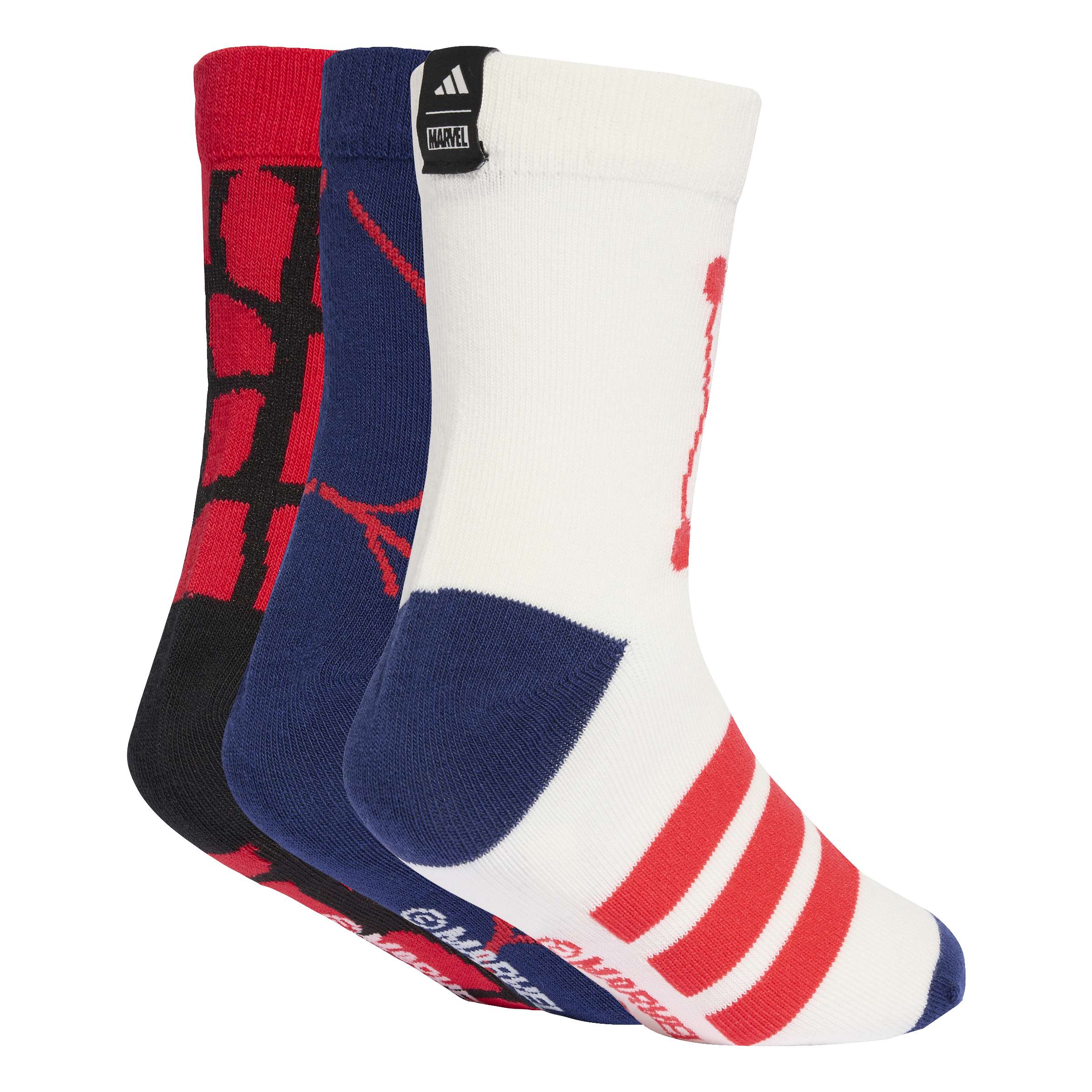 adidas Marvel Spider-Man Kids Socks 3 Pack - Image 2