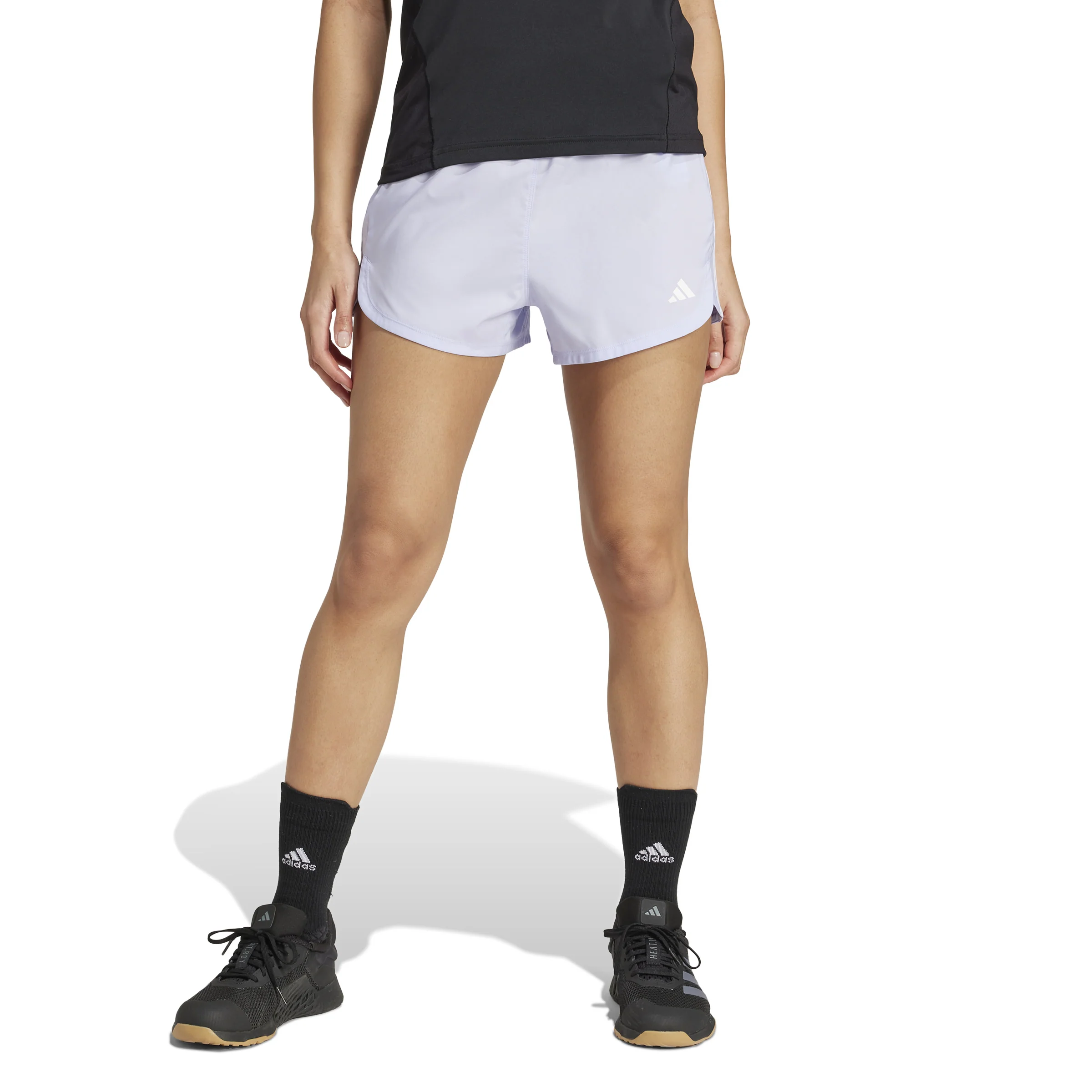 adidas Pacer Training 3-Stripes Woven 3-Inch Womens High-Rise Shorts