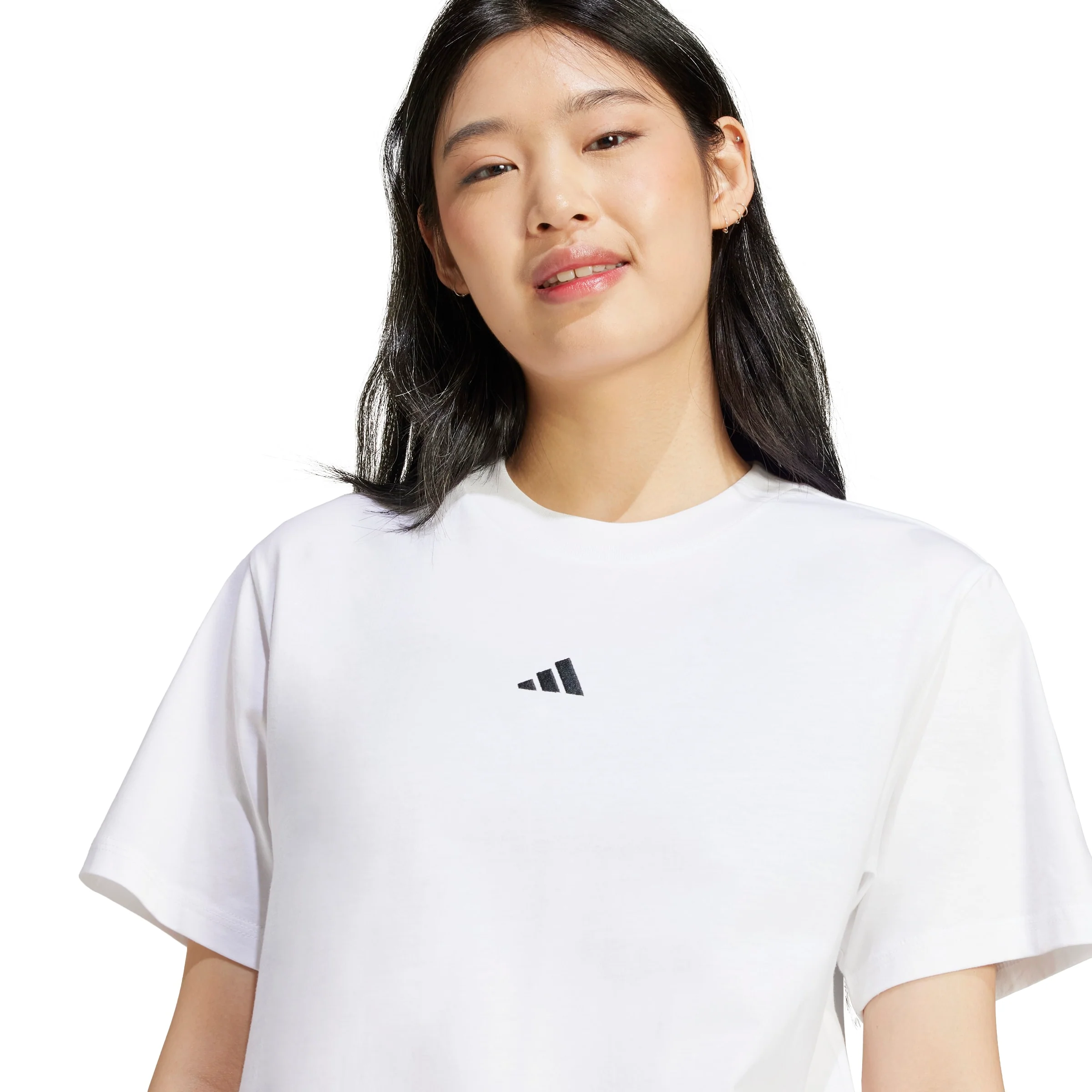 adidas Essentials Small Logo Cotton Womens Tee - Image 3