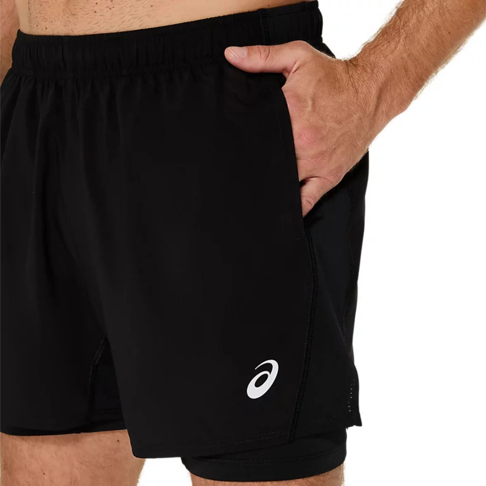 ASICS Silver 2-In-1 5-Inch Mens Running Shorts - Image 4