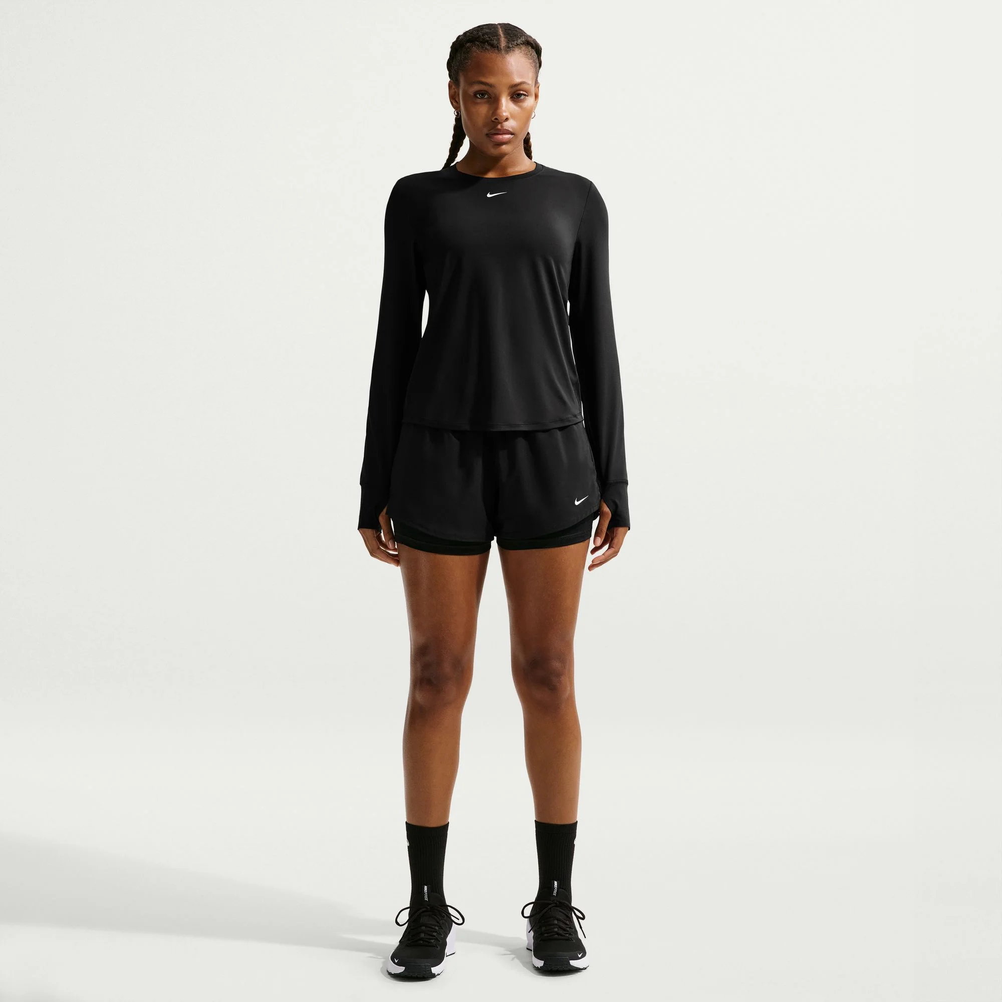 Nike One Dri-FIT Mid-Rise 3-Inch Womens 2-in-1 Shorts - Image 2