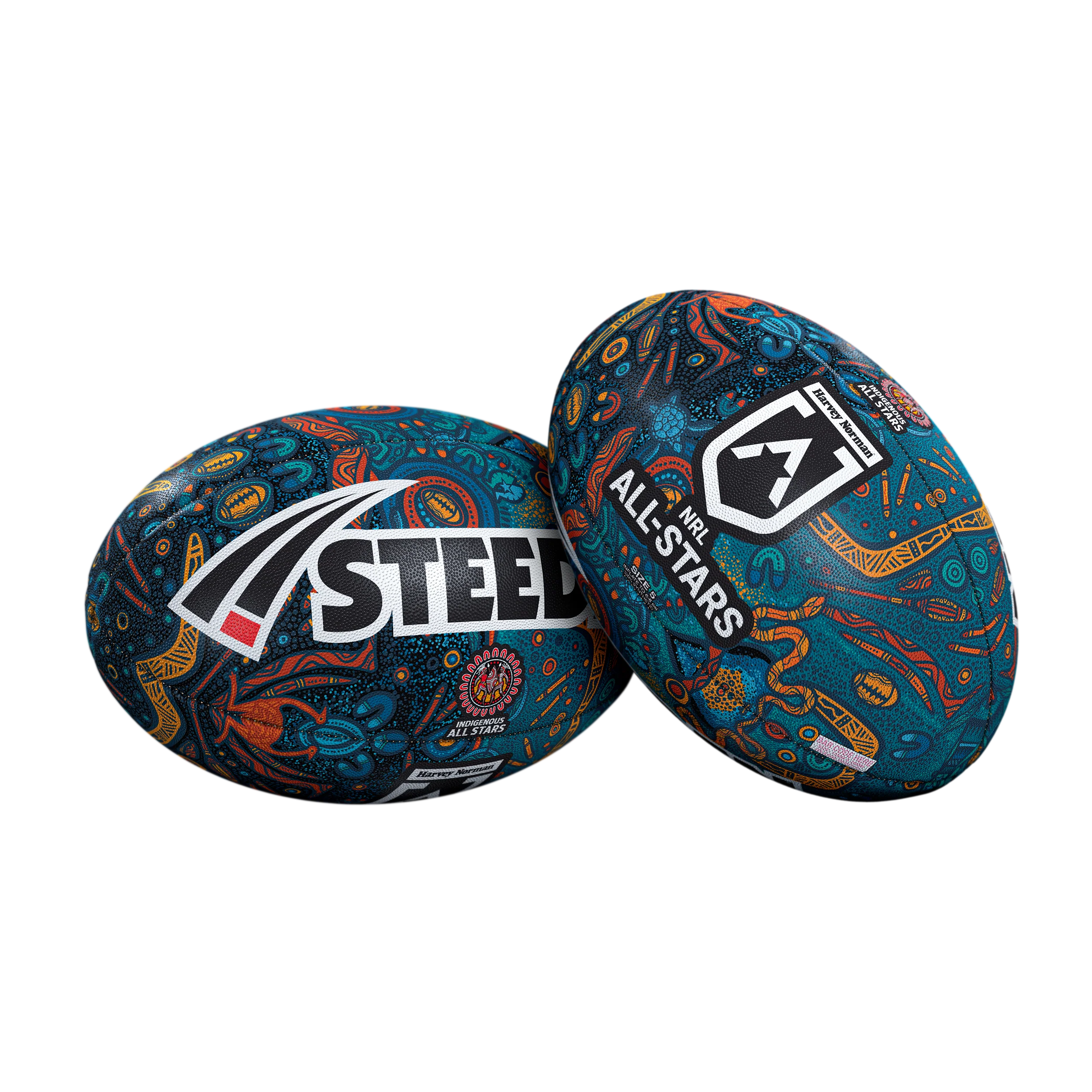 Steeden Indigenous All Stars Supporter Rugby League Ball - 11-Inch